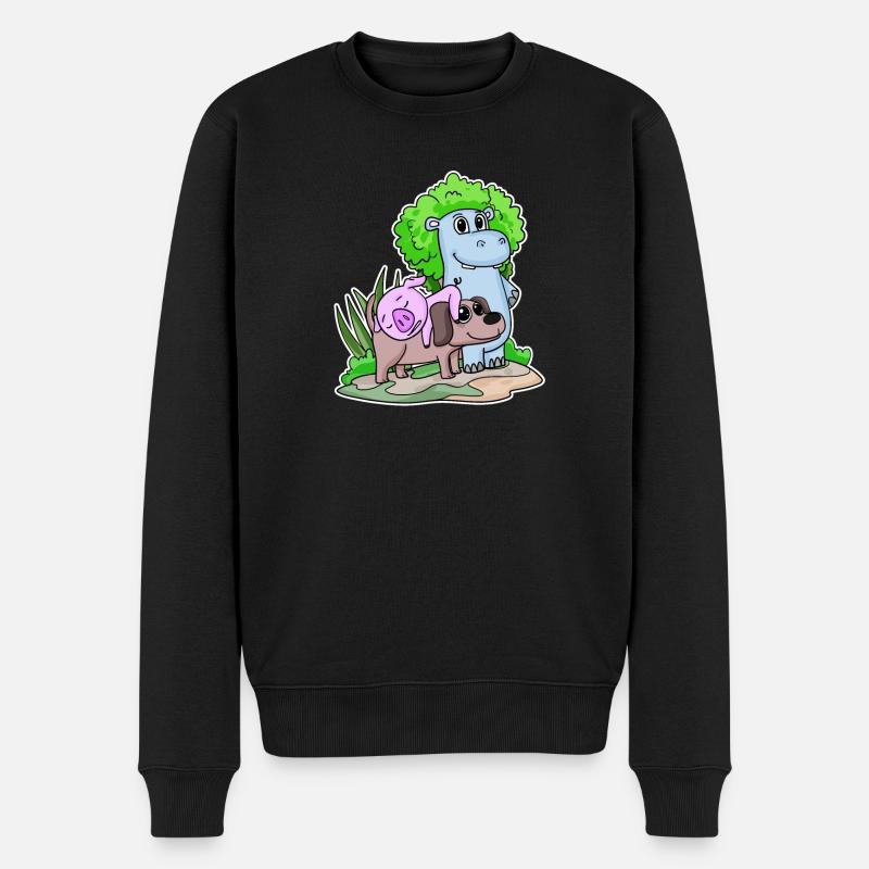 Animaux mignons - Pull Premium bio Homme - noir