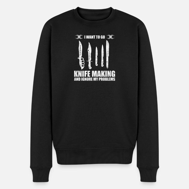 Messermacher Messer Design - Männer Premium Bio Pullover - Schwarz