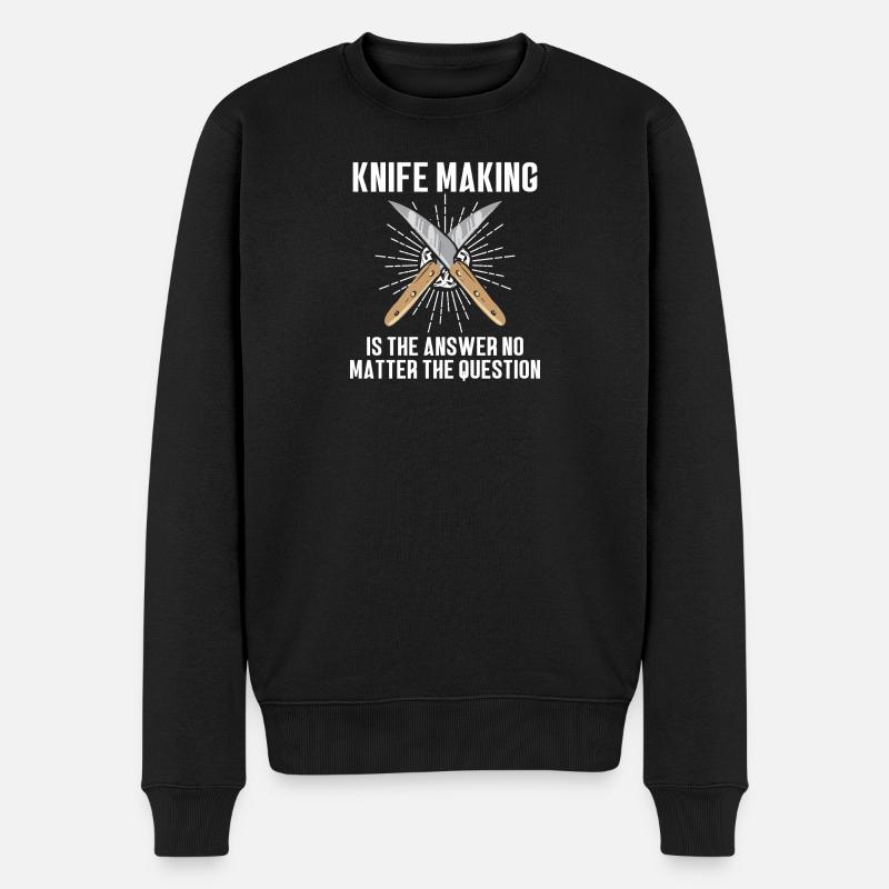 Knife Making Messerset Design - Männer Premium Bio Pullover - Schwarz