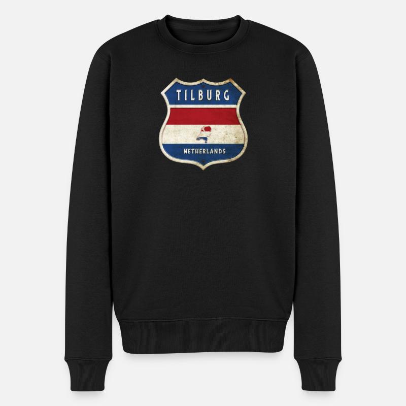 Tilburg Niederlande Wappen Design - Männer Premium Bio Pullover - Schwarz