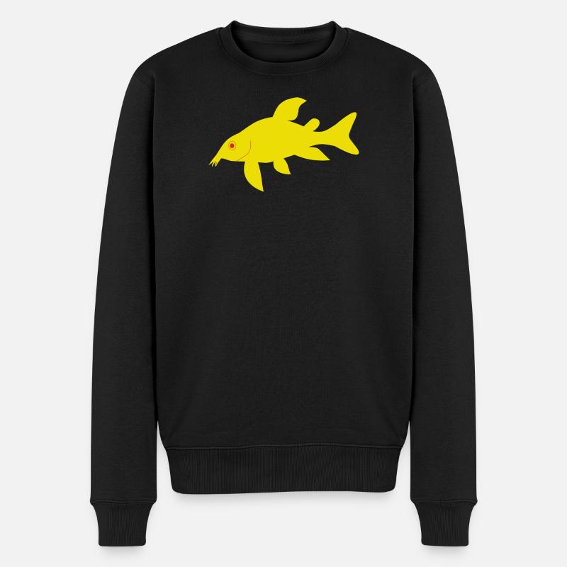 Rote und gelbe Panzerwelse - Männer Premium Bio Pullover - Schwarz