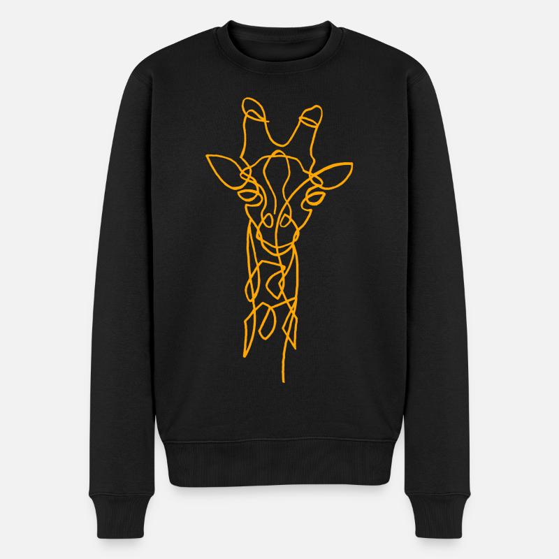 Esquisse de la girafe - Pull Premium bio Homme - noir