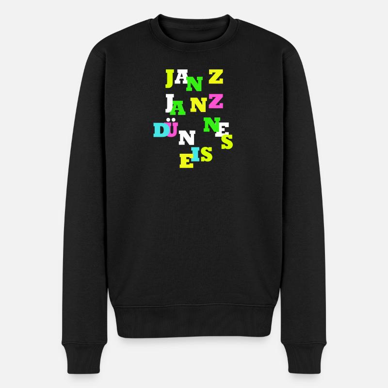 JANZ JANZ DÜNNES EIS OHJA witziges Design für dich - Männer Premium Bio Pullover - Schwarz
