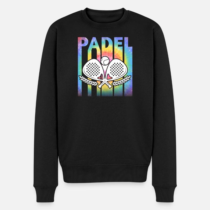 Padel Tennis Bunt - Männer Premium Bio Pullover - Schwarz