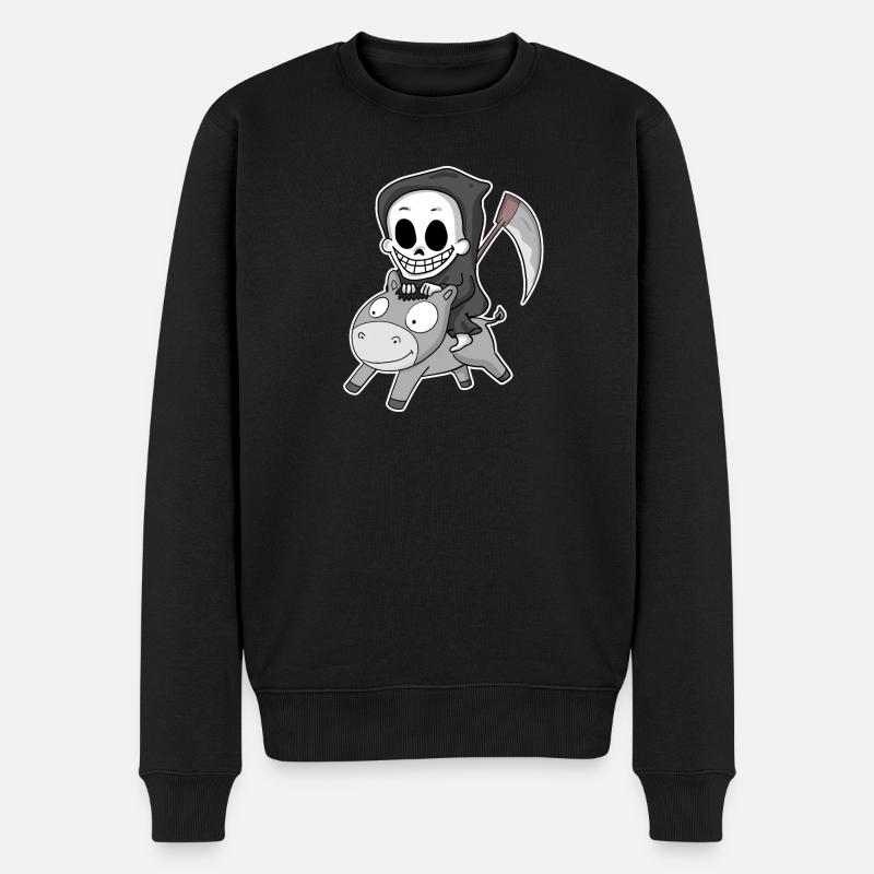 Sensenmann Esel - Männer Premium Bio Pullover - Schwarz