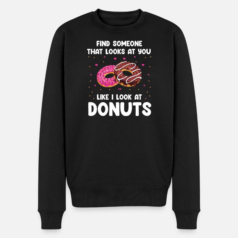 Donuts Love Design - Männer Premium Bio Pullover - Schwarz
