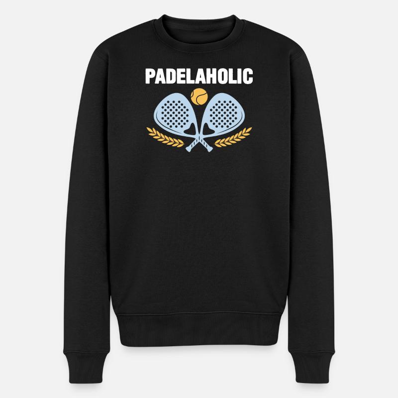 Padel Tennis Padelaholic - Männer Premium Bio Pullover - Schwarz