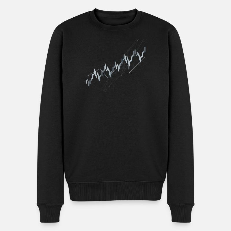 Candlestick-Diagramm - Männer Premium Bio Pullover - Schwarz