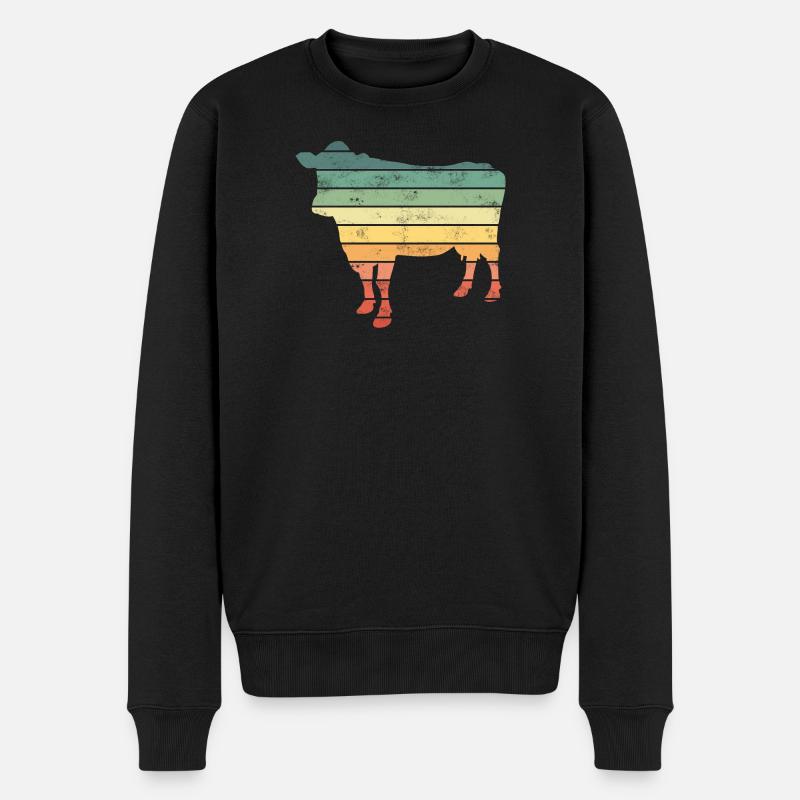 Kuh Kühe - Männer Premium Bio Pullover - Schwarz