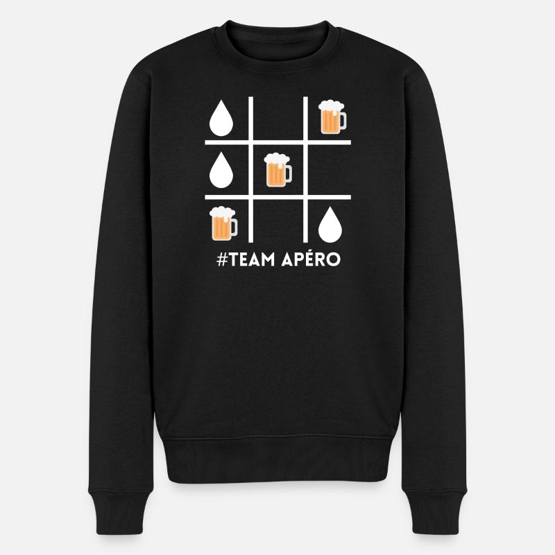 Apéro-Team, Bier, Bierfan - Männer Premium Bio Pullover - Schwarz