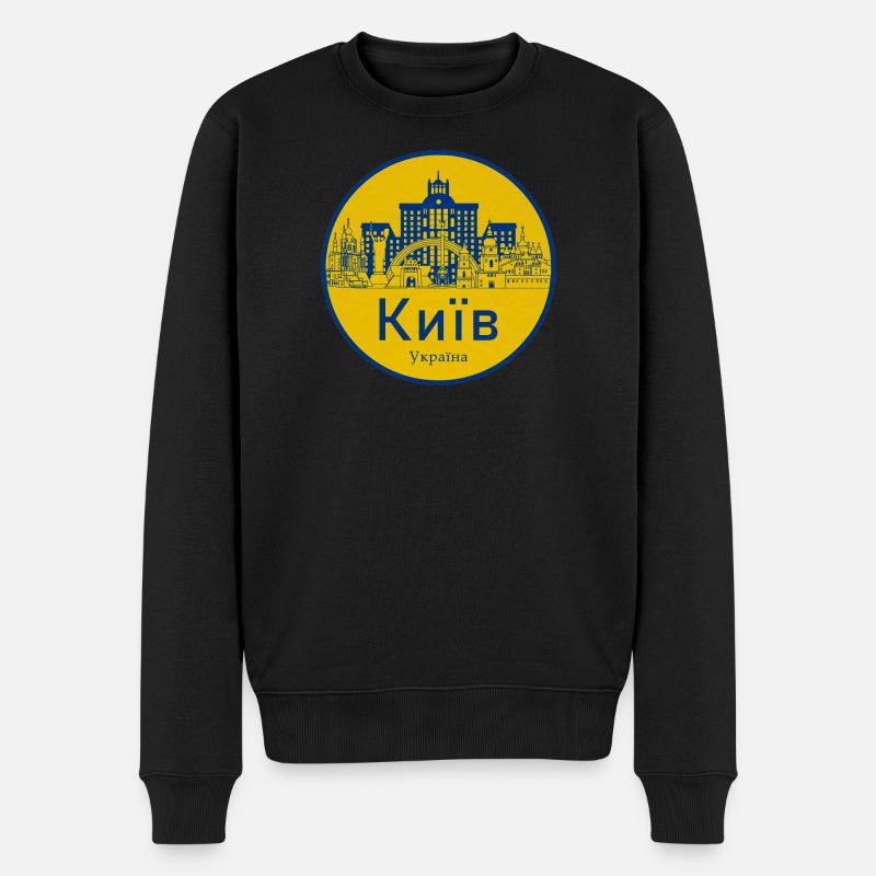 Kiev Skyline Badge Ukraine - Pull Premium bio Homme - noir