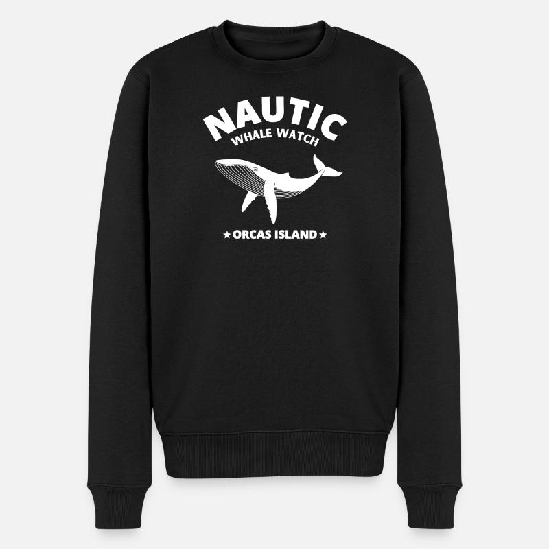 Wal, Orca, Blauwal, Wal - Männer Premium Bio Pullover - Schwarz