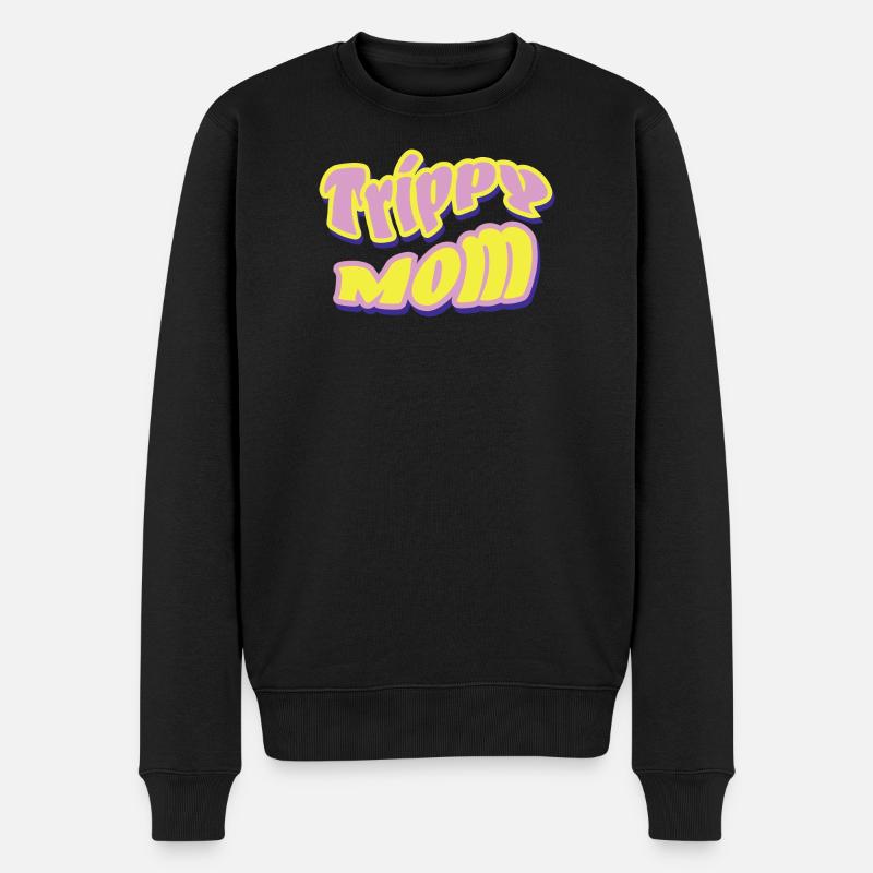 Trippy Mom Psychedelischer Rock - Männer Premium Bio Pullover - Schwarz