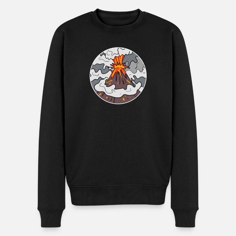 Vulkan Berg Kreis Berge Vulkane - Männer Premium Bio Pullover - Schwarz