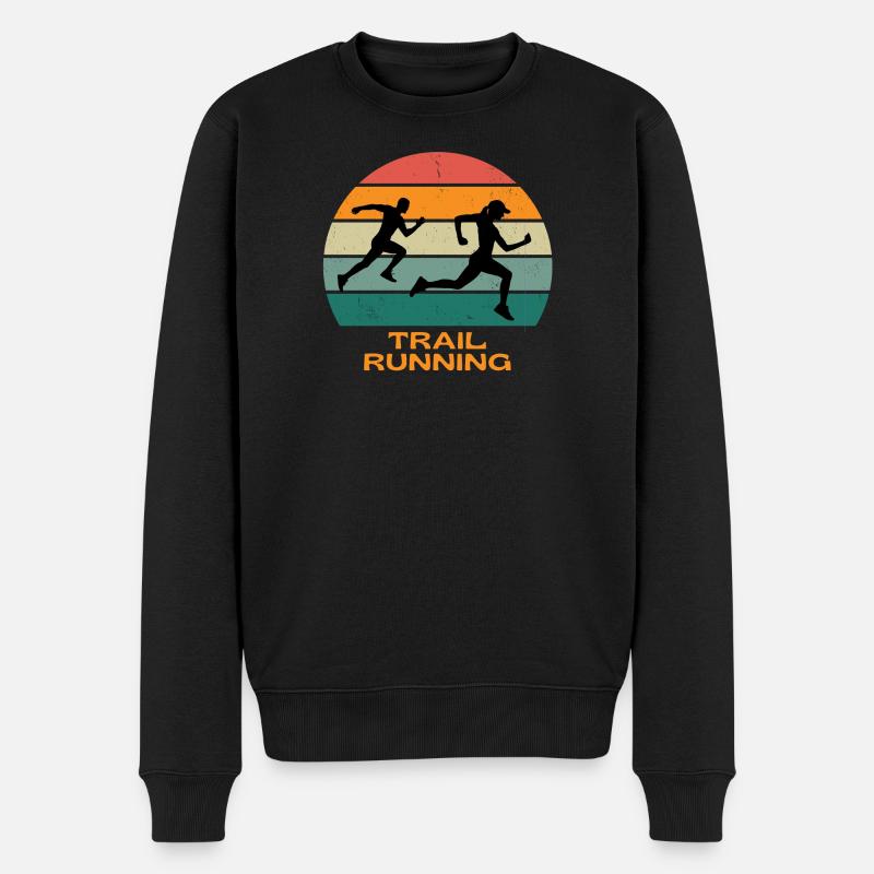 Trail, Trailrunning, Laufen - Männer Premium Bio Pullover - Schwarz