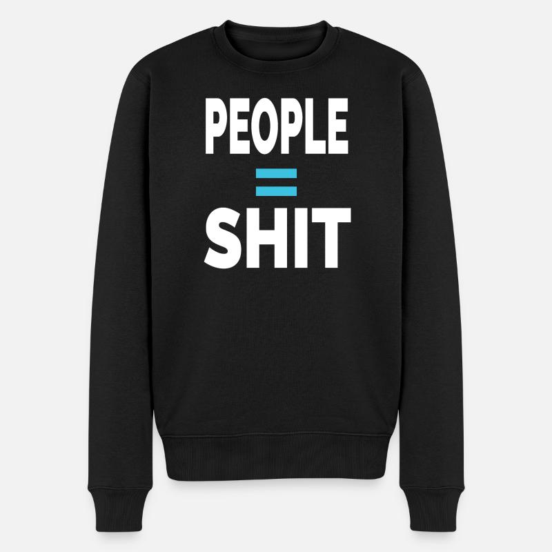 PERSONNES = MERDE - Pull Premium bio Homme - noir