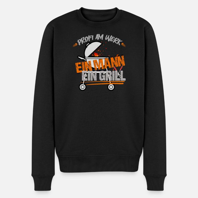 Un homme, un gril - Pull Premium bio Homme - noir