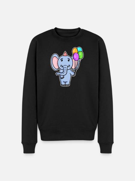 Ballon d’anniversaire d’éléphant - Pull Premium bio Homme - noir