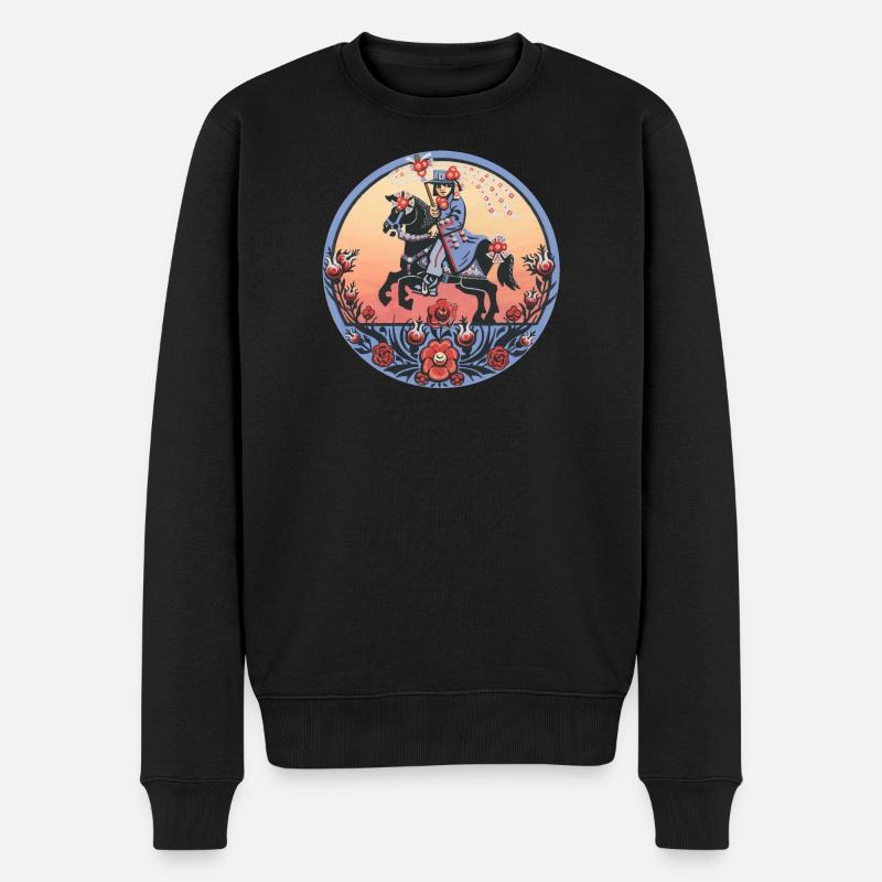 Folklore sorabe – Cavaliers et tradition des festivals - Pull Premium bio Homme - noir