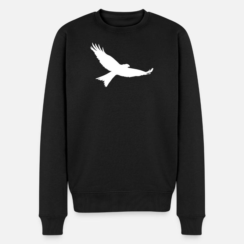 Greifvogel in weiss - Männer Premium Bio Pullover - Schwarz