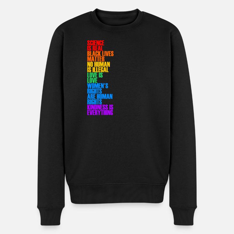Science is real Love is Love - Männer Premium Bio Pullover - Schwarz