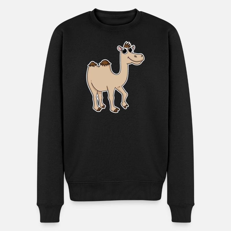 Kamel - Männer Premium Bio Pullover - Schwarz