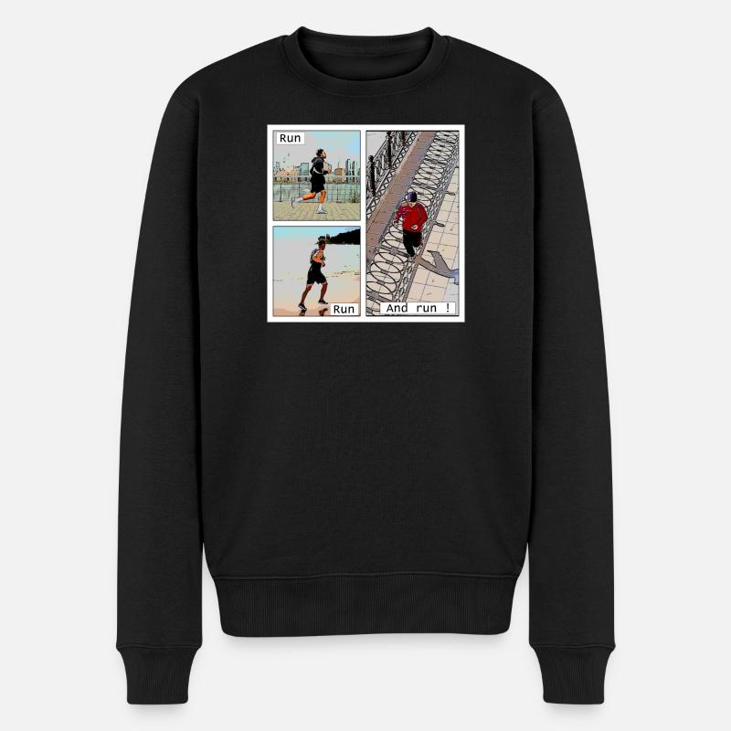Le plaisir de courrir - Pull Premium bio Homme - noir