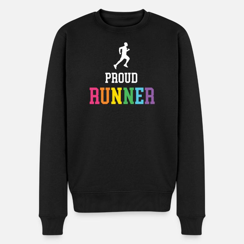 Stolze LGBT-Läuferin - Männer Premium Bio Pullover - Schwarz