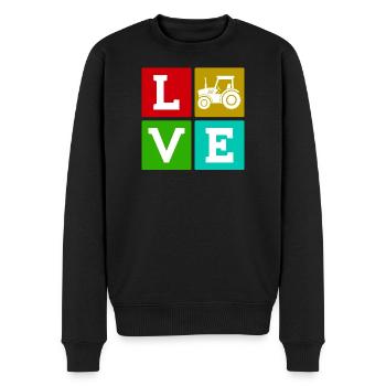Traktor Landleben Spruch Nutzfahrzeug Landwirt - Männer Premium Bio Pullover - Schwarz - Vorne - Nico (187cm)