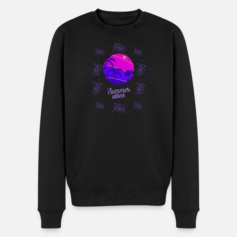 Sommer Vibes Neon Design - Männer Premium Bio Pullover - Schwarz