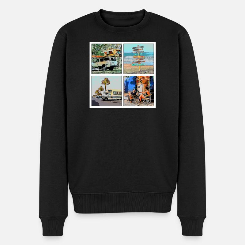 CAMPING - Männer Premium Bio Pullover - Schwarz