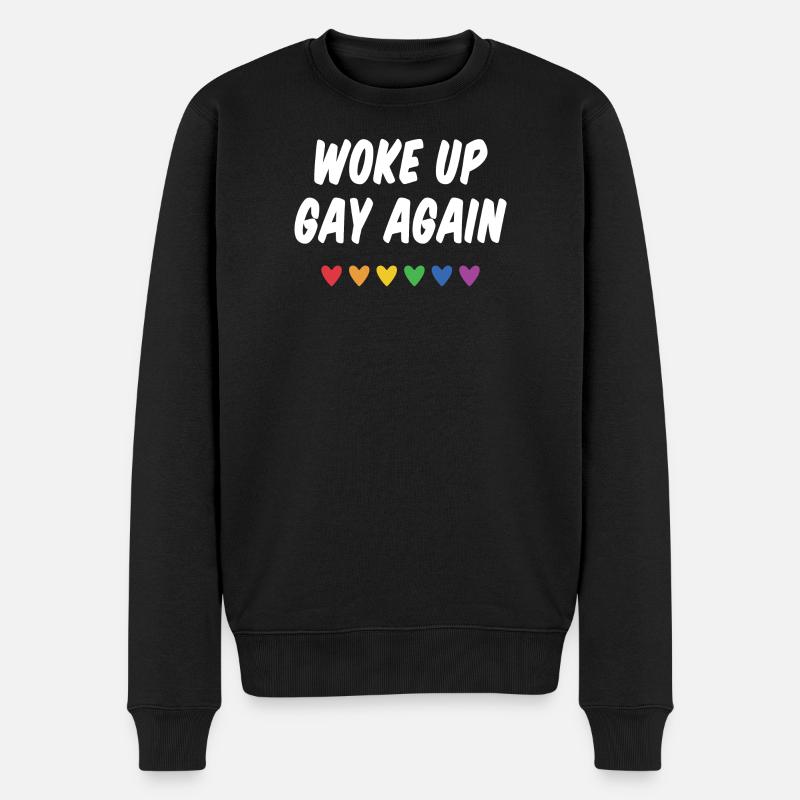 Wieder aufgewacht - Pride Month - Männer Premium Bio Pullover - Schwarz