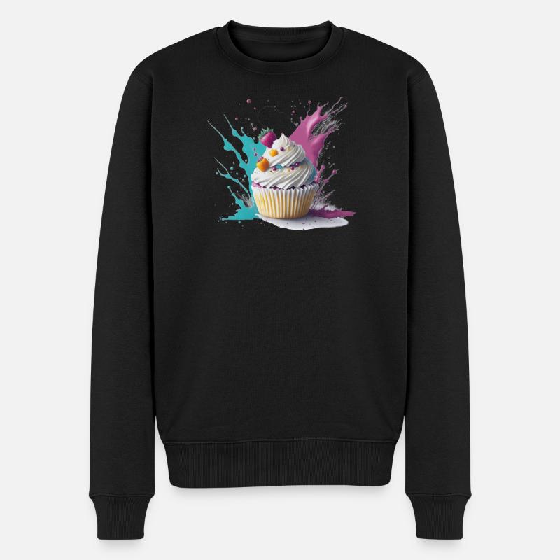 Sweet Cupcake - Männer Premium Bio Pullover - Schwarz