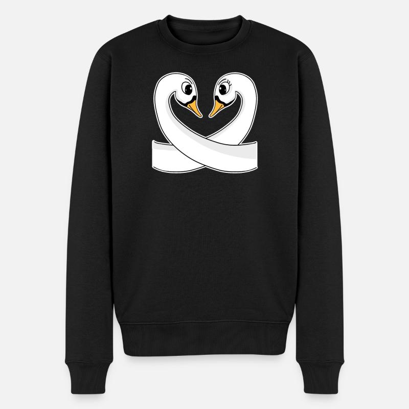 Deux cygnes - Pull Premium bio Homme - noir