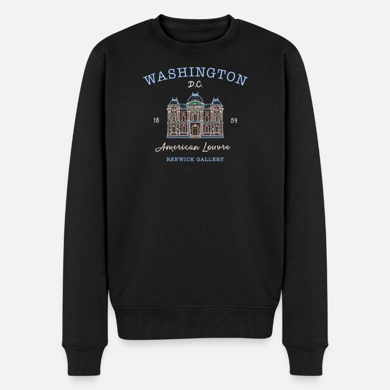 Washington D.C., USA, Bauwerk Renwick Gallery - Männer Premium Bio Pullover - Schwarz