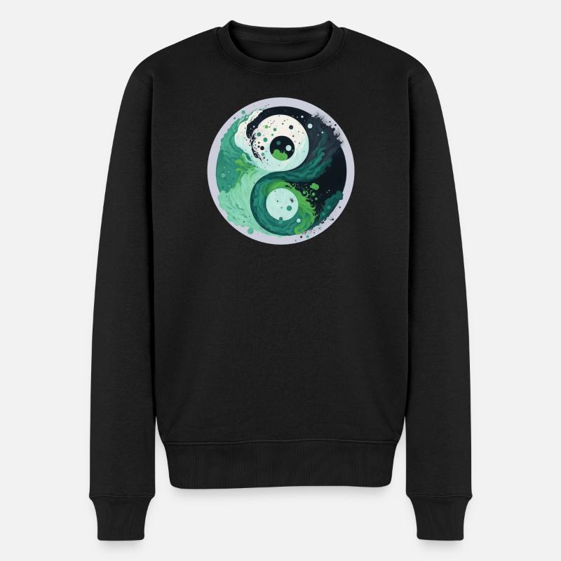 Yin Yang - Männer Premium Bio Pullover - Schwarz