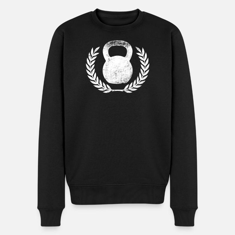 Kettlebell - Männer Premium Bio Pullover - Schwarz