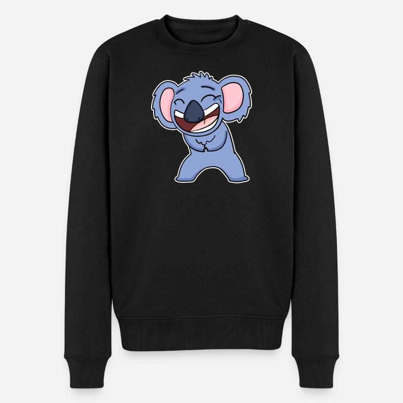 Lachender KoaLa - Männer Premium Bio Pullover - Schwarz