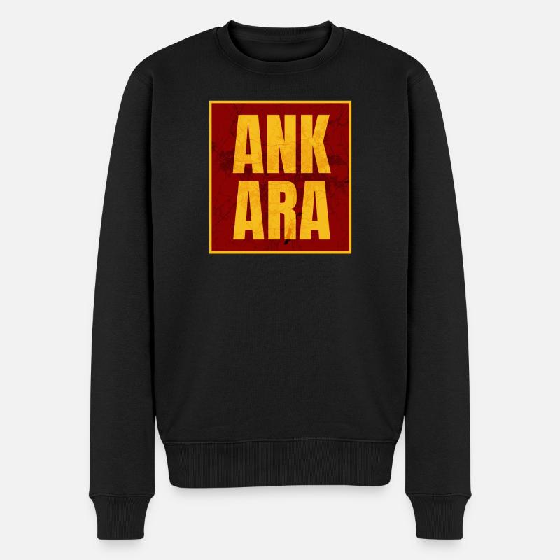 Ankara Großbuchstaben Gelb Rot - Männer Premium Bio Pullover - Schwarz