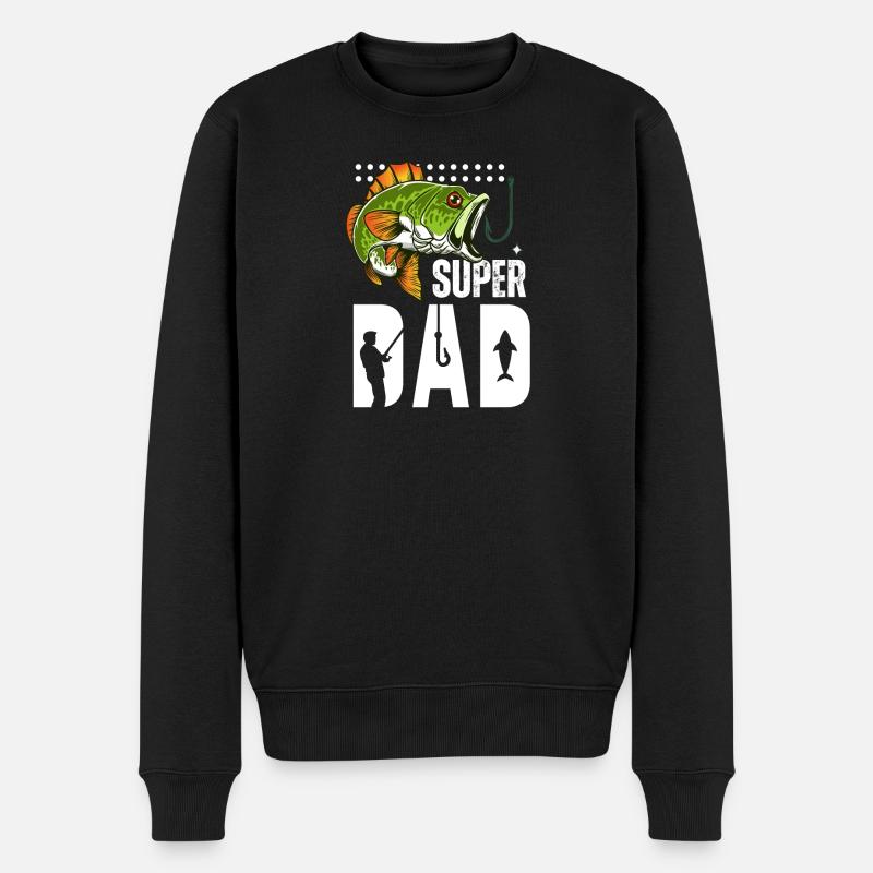 Super Dad Pêche Poisson Géant - Pull Premium bio Homme - noir