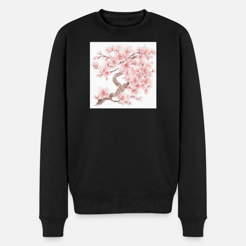 Fleurs de cerisier japonais - Pull Premium bio Homme - noir