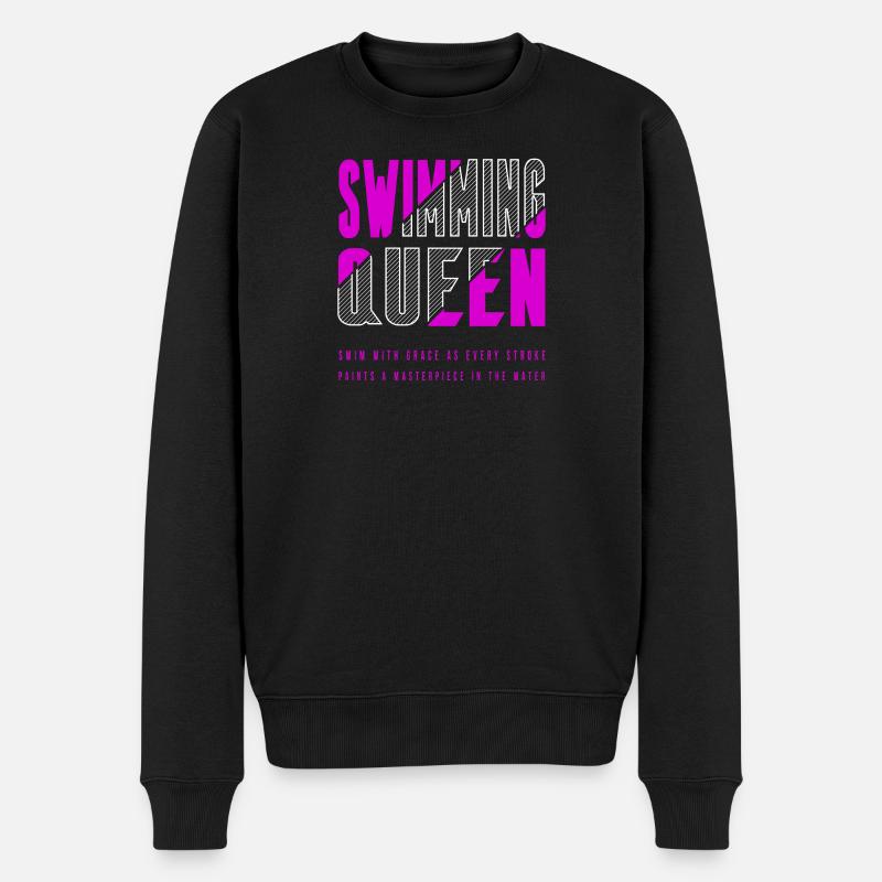 Schwimm Königin - Männer Premium Bio Pullover - Schwarz