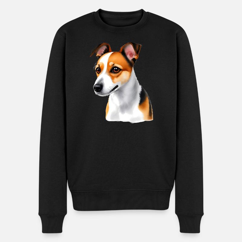 Jack Russel - Männer Premium Bio Pullover - Schwarz