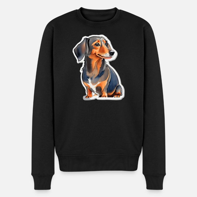 Dackel - Männer Premium Bio Pullover - Schwarz