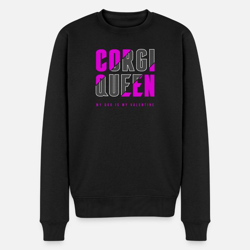 Corgi Königin - Männer Premium Bio Pullover - Schwarz