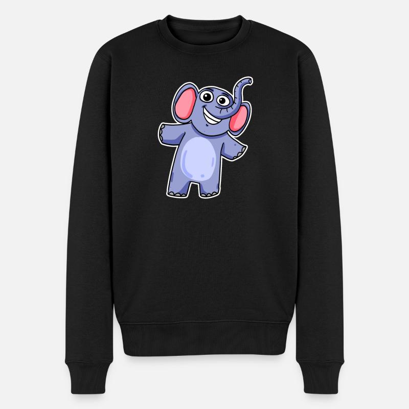 Mignon petit éléphant - Pull Premium bio Homme - noir