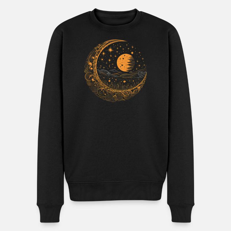 Lune avec étoiles - Pull Premium bio Homme - noir