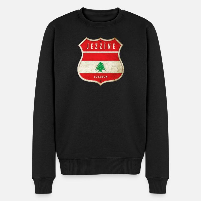 Jezzine Libanon Wappen Flaggen Design - Männer Premium Bio Pullover - Schwarz