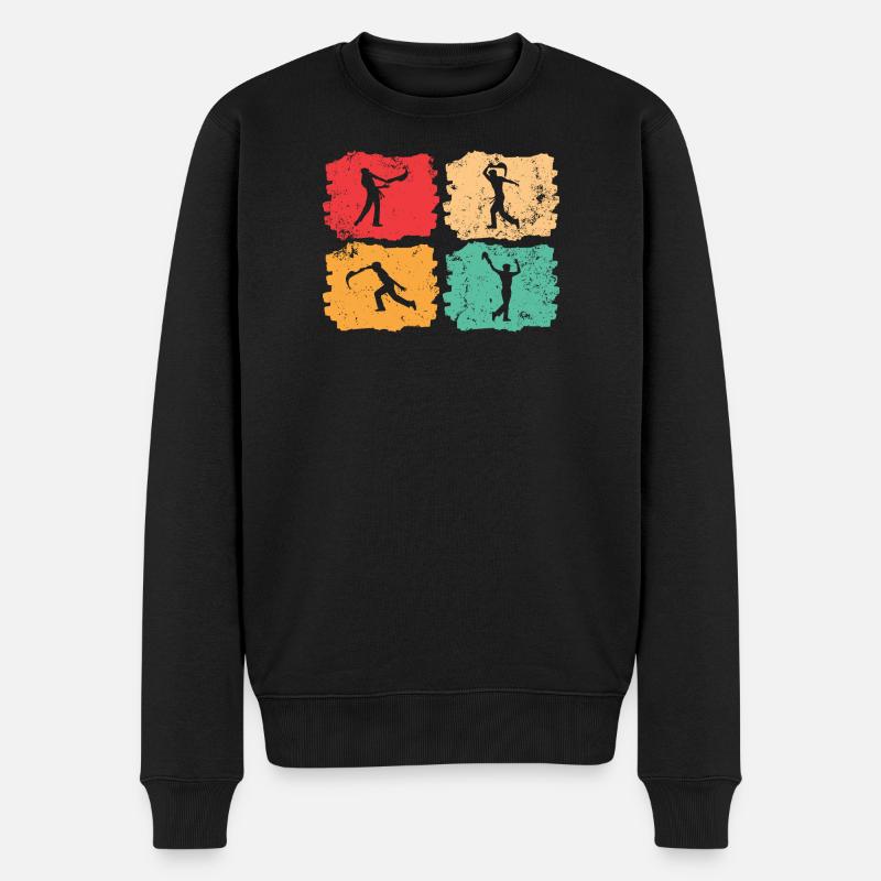 Pelote basque vintage retro - Pull Premium bio Homme - noir