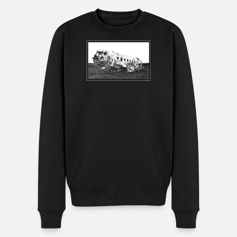 L'épave d'avion - Pull Premium bio Homme - noir
